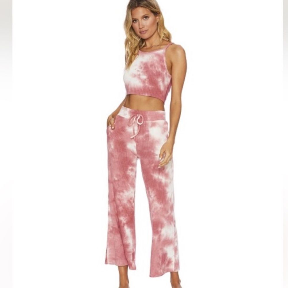Beach Riot Size Small Hayley Pant Orchid Smoke Tie Dye white and red/pink tiedye